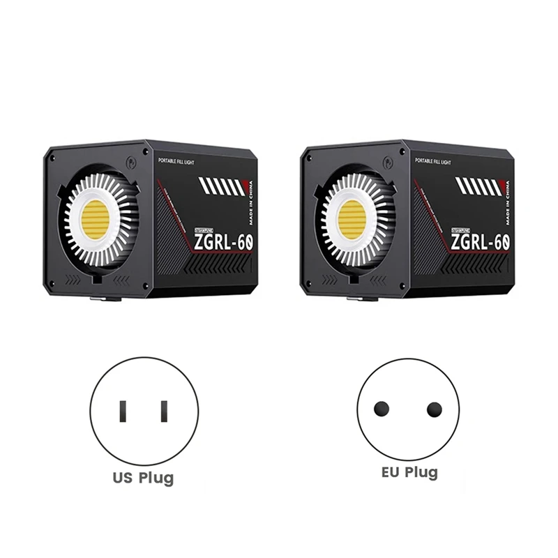 60W LED Handheld Video Light Bi-Color 2800K-6500K COB High Power Fill Light Portable Live Broadcast Fill Light