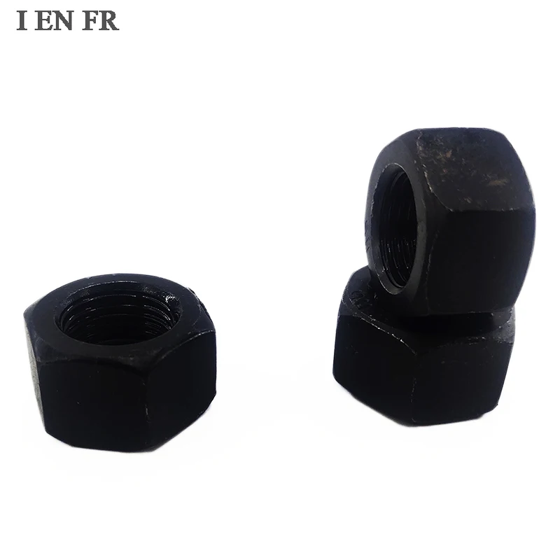 2/50 Stück M1,6 M2 M2,5 M3 M3,5 M4 M5 M6 M8 M10 M12 M14 M16 Sechskant-Sechskantmutter aus schwarzem Oxidfarbenem Kohlenstoffstahl DIN934 GB6170