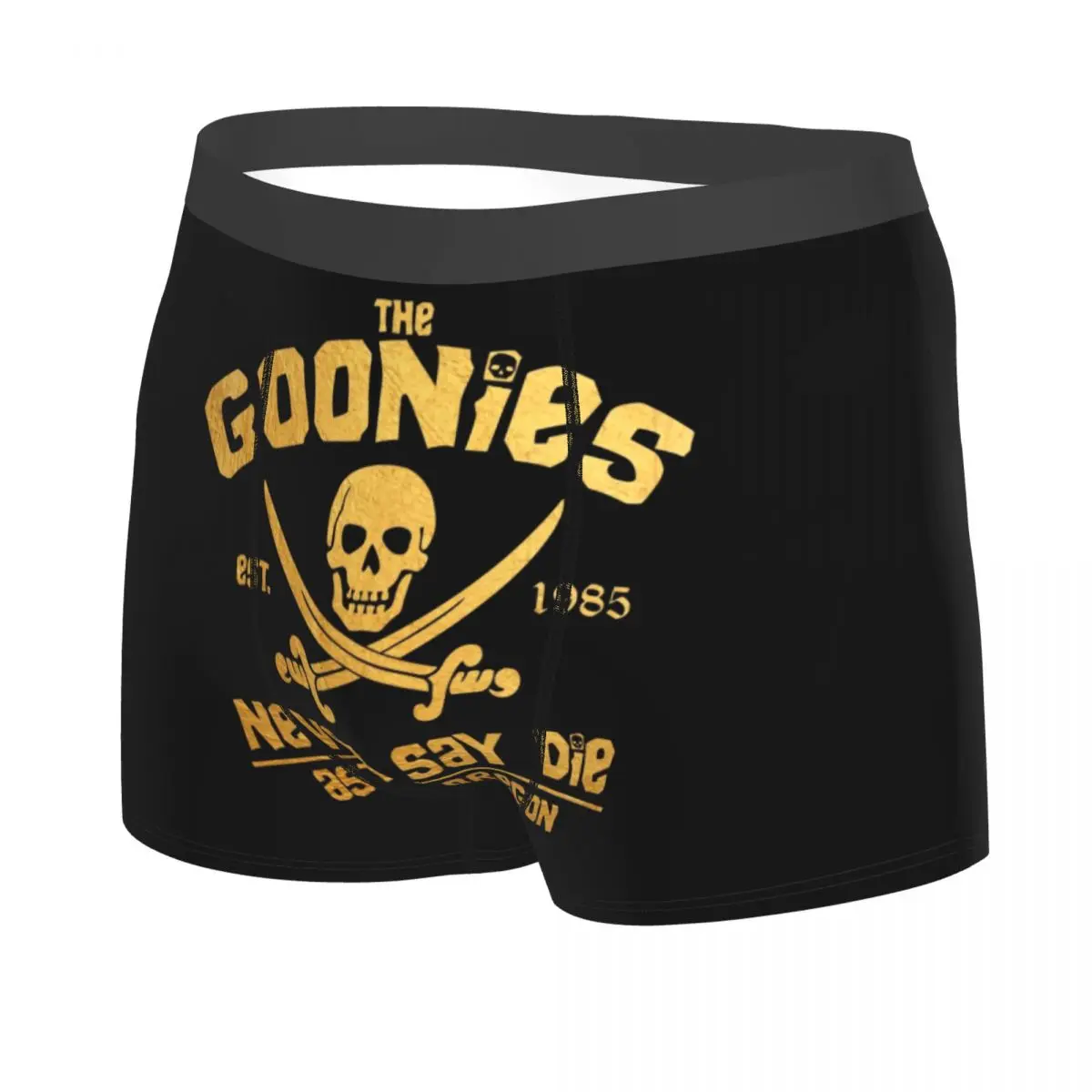 Custom The Goonies Never Say Die Boxers Shorts Men's Gothic Pirate Skull Briefs Underwear Novelty Underpants