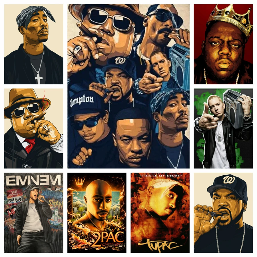 Tupac Shakur 5D DIY Diamant Malerei Stickerei Mosaik Hip Hop Sänger Rapper 2Pac Kreuzstich Kristall Strass Home Decor