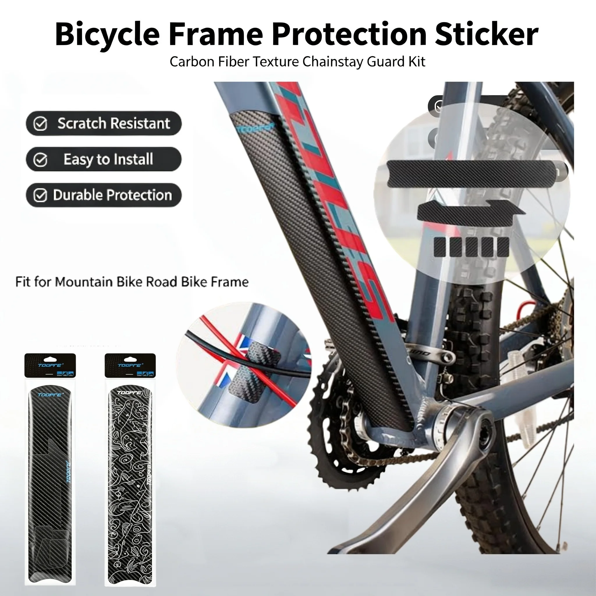 MTB Road Bike Frame Protective Sticker Bicycle Chain Frame Guard Tape Protector Film Cable Scratch Resistant