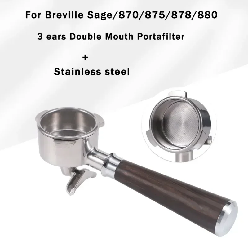 54mm for Breville Sage 870/875/878/880 Stainless Steel Bottomless/Double Spout Coffee Portafilter Modified Handle Filter Tool