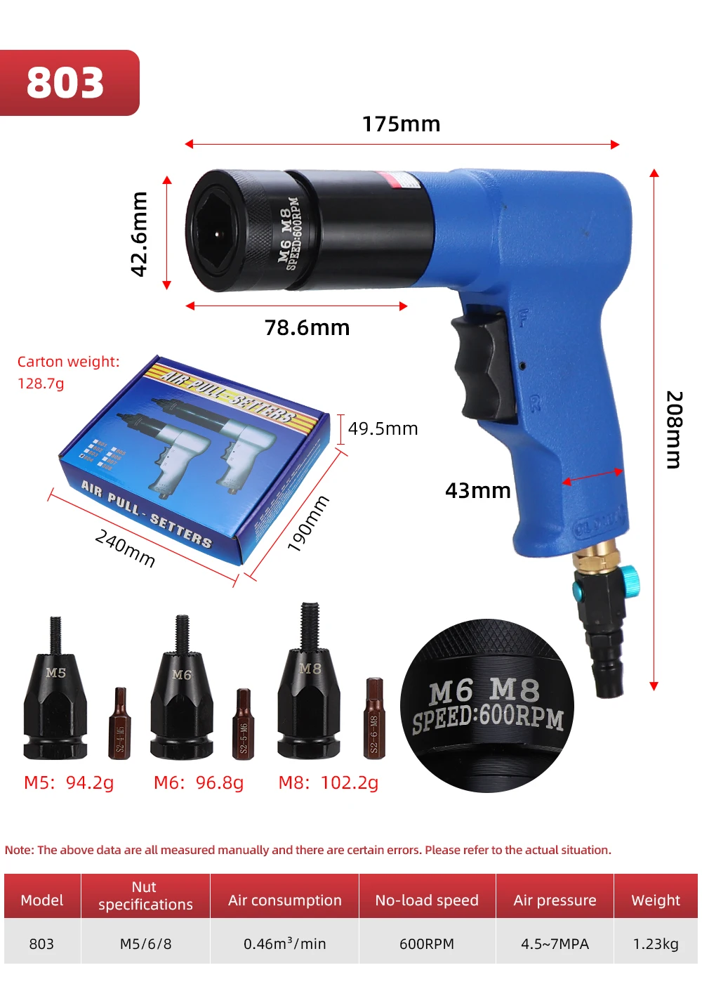 HIFESON Pneumatic Rivet Gun Nuts Riveter Air Rivet Nut Tool Automatic Insert Nut Gun M3 M4 M5 M6 M8 M10 M12 Screws Installation