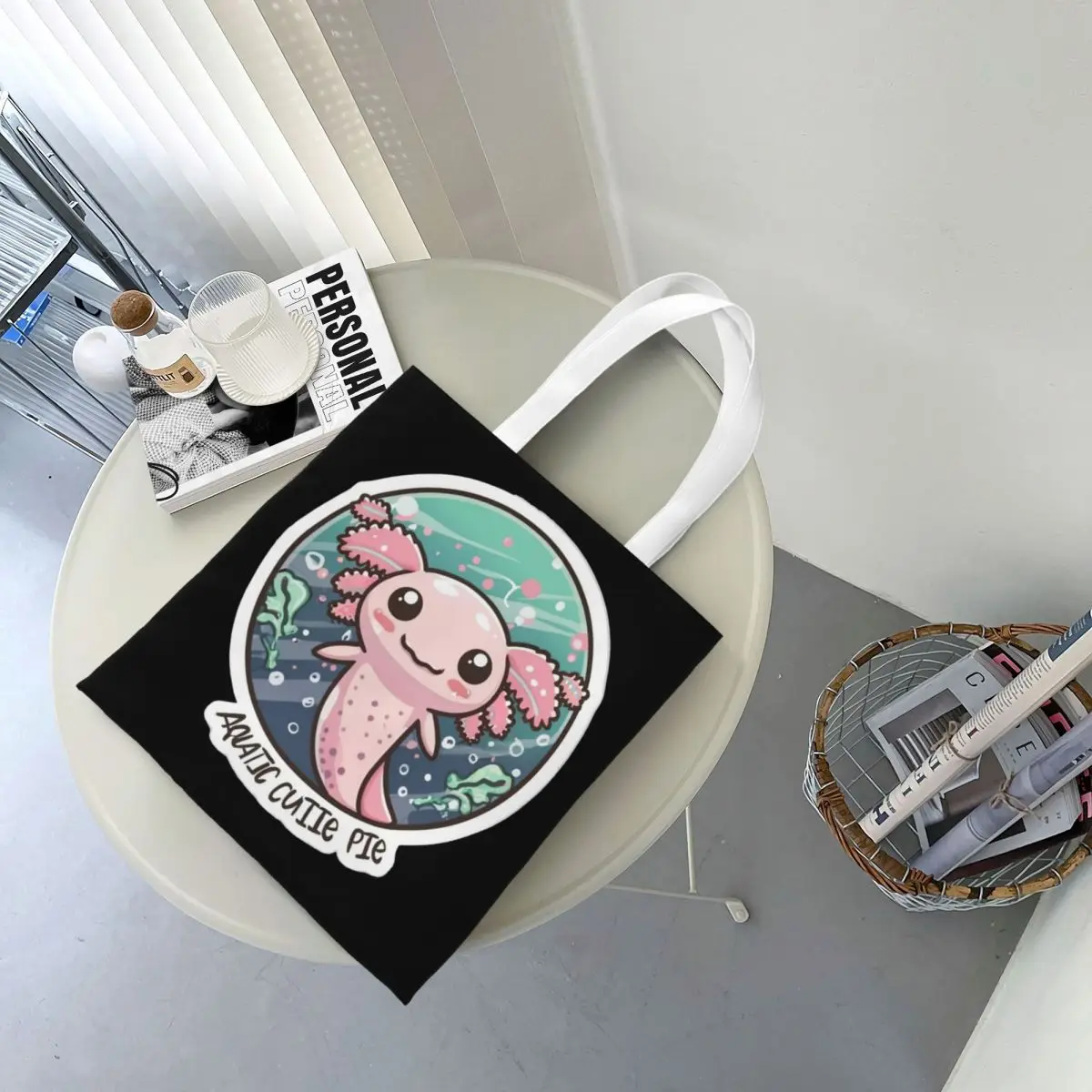 Axolotl Lover Merch bolso de lona para mujer, bolsos de compras informales de animales lindos, Handbang