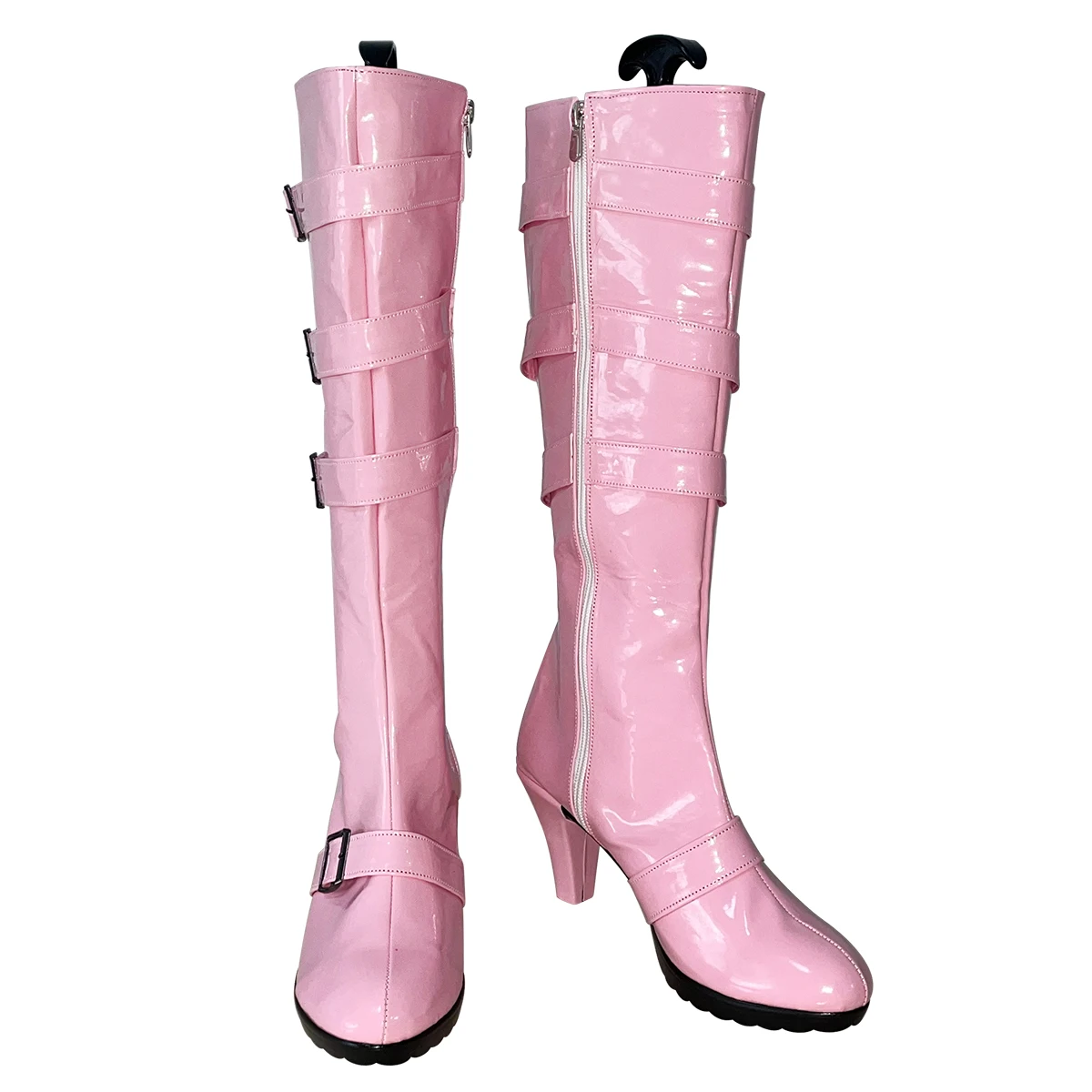 chaussures-de-cosplay-shermie-bottes-a-talons-roses-a-brides-x002