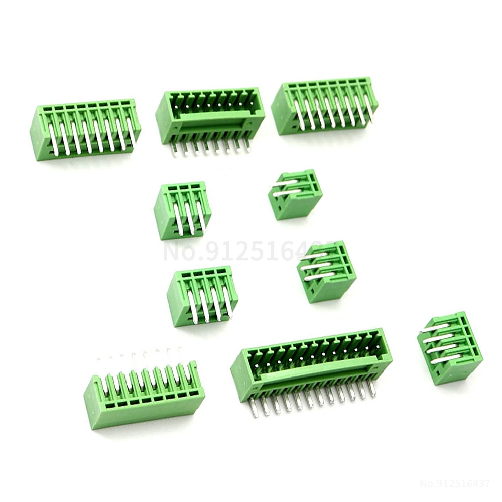 (10 Pcs) KF 15EDGR -2.5mm -2.54mm Screwless spring-loaded plug-in terminals 2EDGR 2.5 bent pin block male female terminals 2~12P