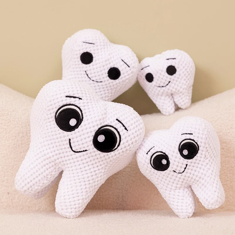 Simulation 22CM Lovely Stuffed Tooth Plush Toys Cute White Teeth Soft Funny Sofa Cushion Decor Gift For Children kids Pillow