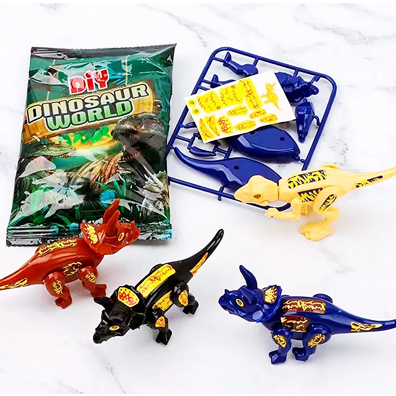 

10Pcs Mini DIY Dinosaur Model Assembled Puzzle Kids Birthday Party Gift Toy Boy Girl Party Pack Pinata Filler Kindergarten Prize