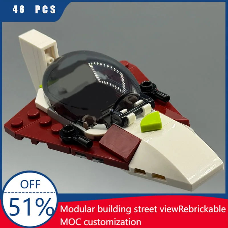 

48 шт. MOC мини-креативный строительный самолет, технология, модульные строительные блоки, модель для детей, сделай сам, сборка, дисплей, игрушки, праздничные подарки