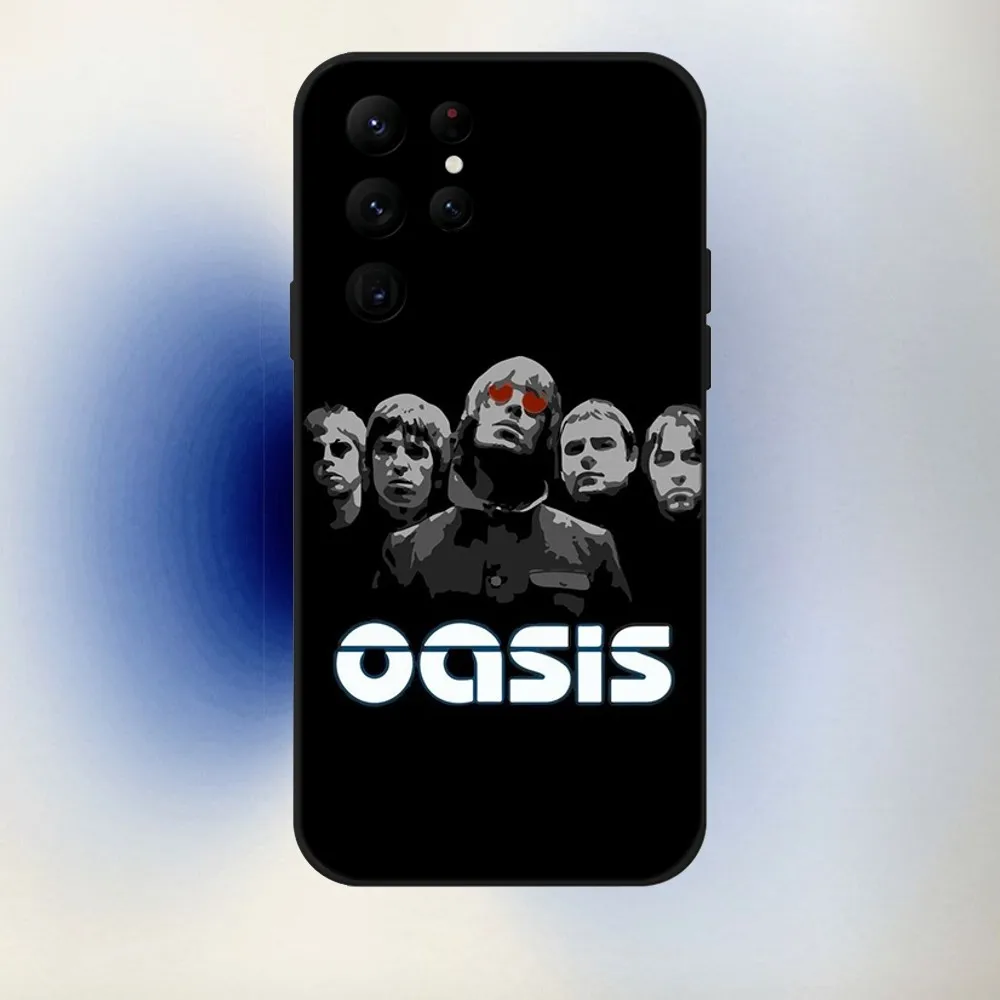 Band O-Oasis-  Phone Case For Samsung S24,23,22,30,21,10,9,Ultra,Plus,Lite,FE,5G Black Soft Case