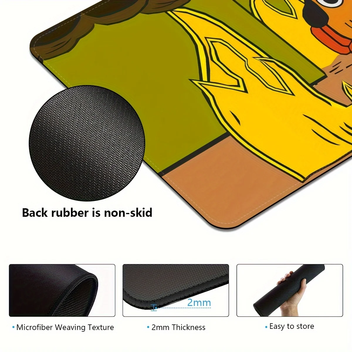 لوحة ماوس كبيرة بنمط الكلب والنار غير قابلة للانزلاق ومتينة مناسبة للاستخدام المكتبي والألعاب هدية مثالية للمدرسة ممتازة #5