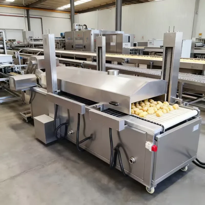 Falafel Crispy Fried Chicken Fish Chip Conveyor Belt Continuous Fryer Automatic Deep Fry Machine French