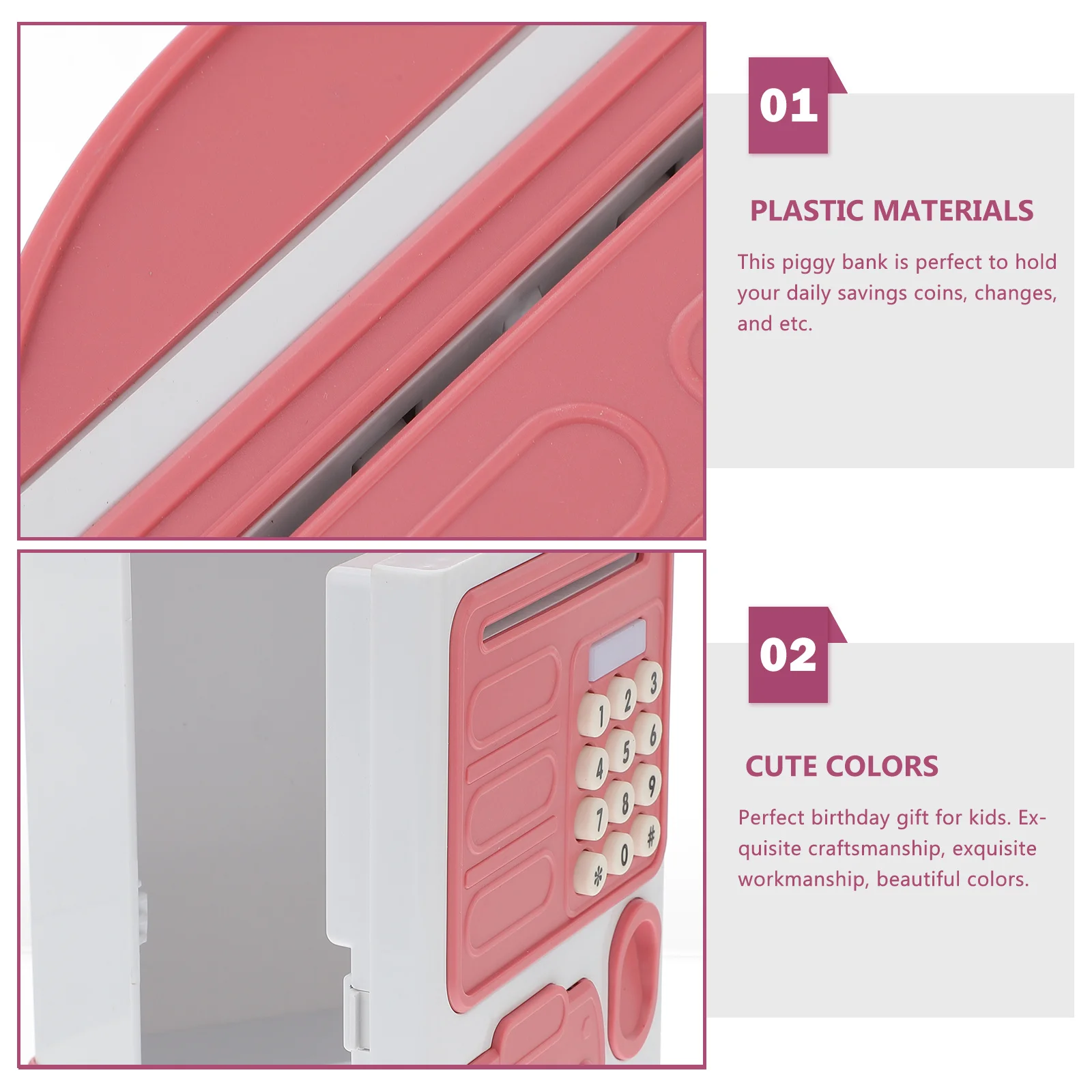 어린이 저금통 지문 인식 센서 프리미엄 플라스틱 동전 저금통 소년 소녀 일일 저축용