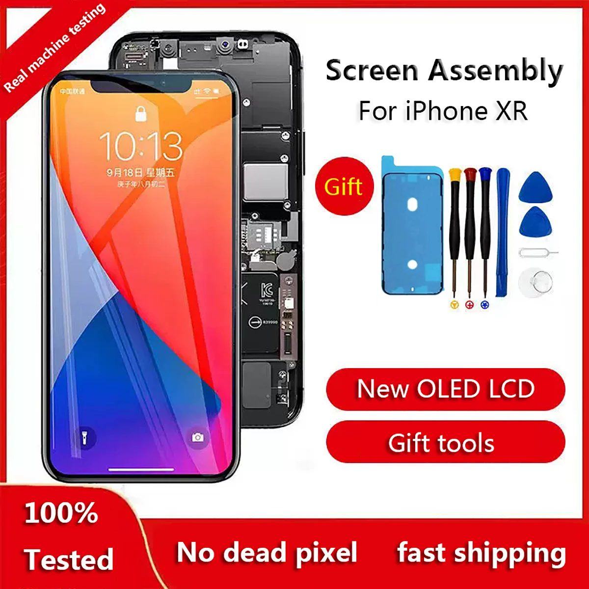 OLED Screen Assembly For iPhone XR New LCD 100% Tested No Dead Pixel Flexible Display Screen High Definition Screen Replacement