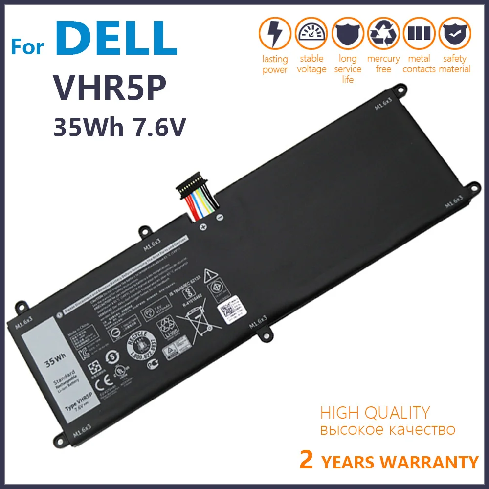 

Genuine New VHR5P Laptop battery For DELL Latitude 11 5175 Tablet battery XRHWG RHF3V 7.6V 35WH Batteries