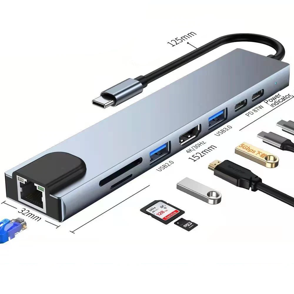 USB موسع نوع-c حوض متعدد الوظائف الكمبيوتر المتفرعة جهاز ل شاومي ل ماك بوك برو 13 15 قطعة USB C HUB 3.0