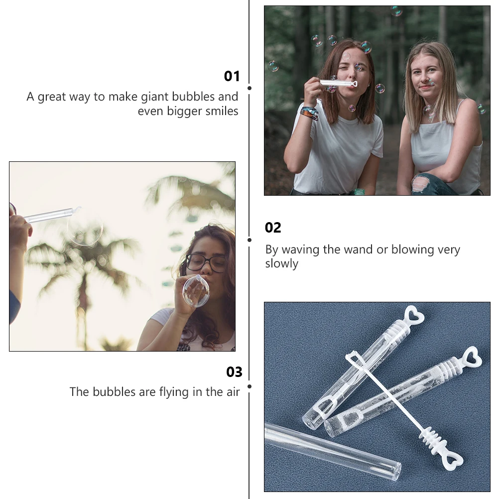50 stücke Zauberstab Set Transparent Blase Maker Kinder Blasen Zauberstab Party Im Freien Blase Gebläse Leere Lösung Flaschen Riesige Blasen