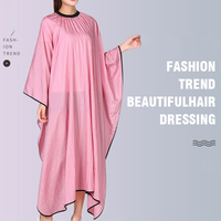 Exquisite Hairdressing Cape Practical Haircut Cape Hair Cutting Cloak Haircut Gown for Men Women (Pink)