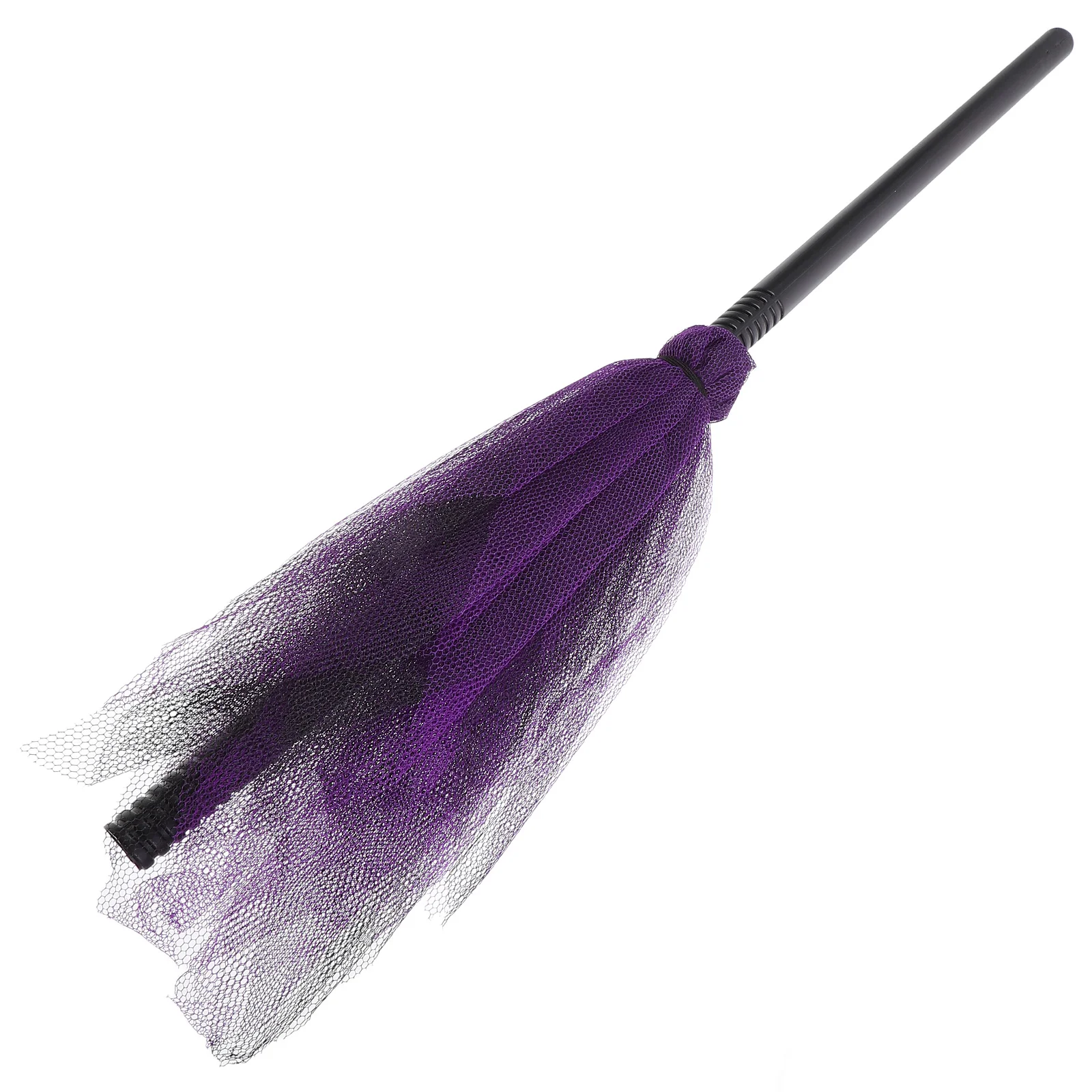 Witch Broom Decor Broomstick Cosplay Costume Halloween Prop for Adults Kids Lightweight Portable No Burrs Plastic Cloth