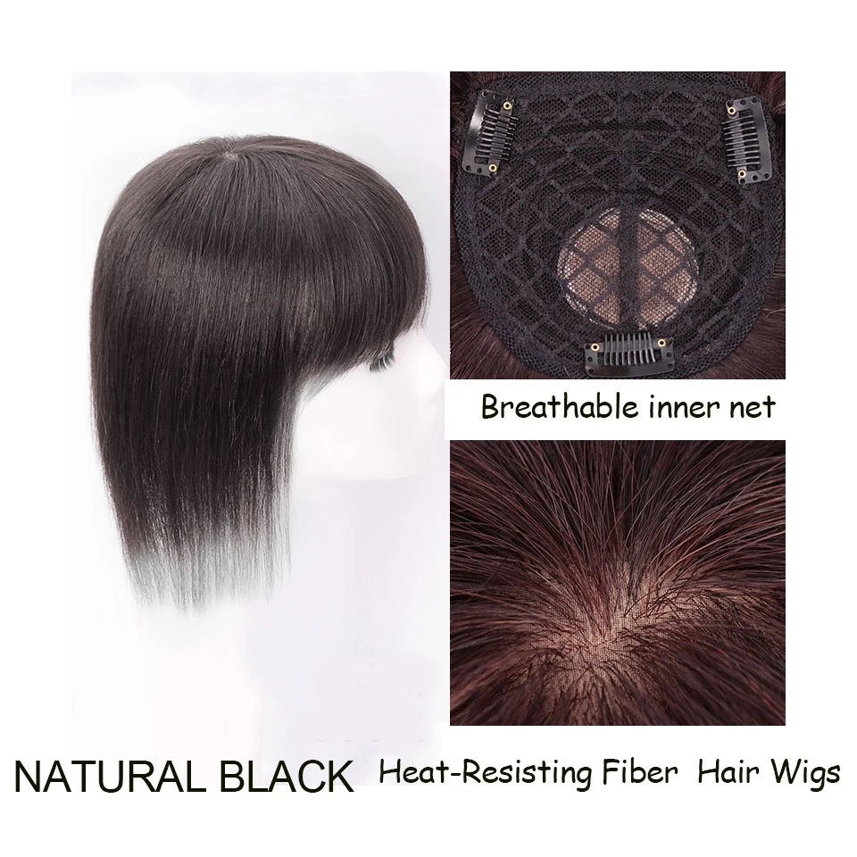 Synthetic 3D Bangs Invisible Seamless Head Hair Straight  Hair Air Bangs Head Overhead Natural Invisible Replacement Cover White