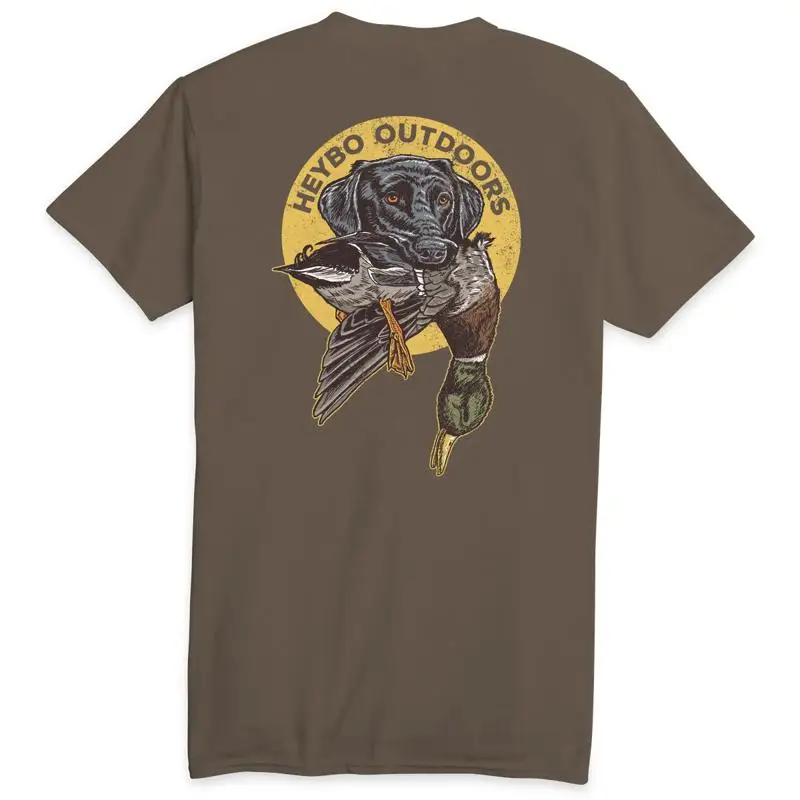 Heybo Outdoor Duck Hunting Black Lab Fetch dedicado a la camiseta de búsqueda