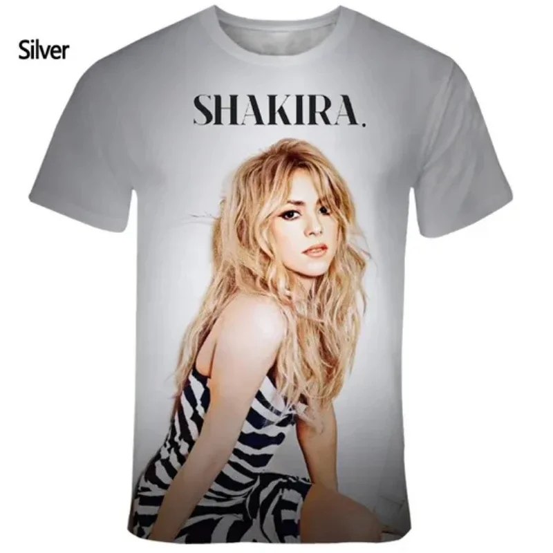 Men Women Casual Personality Short-sleeved Oversized T Shirt Trend Fashion Singer Shakira 3D Print T-shirt for Harajuku Tops