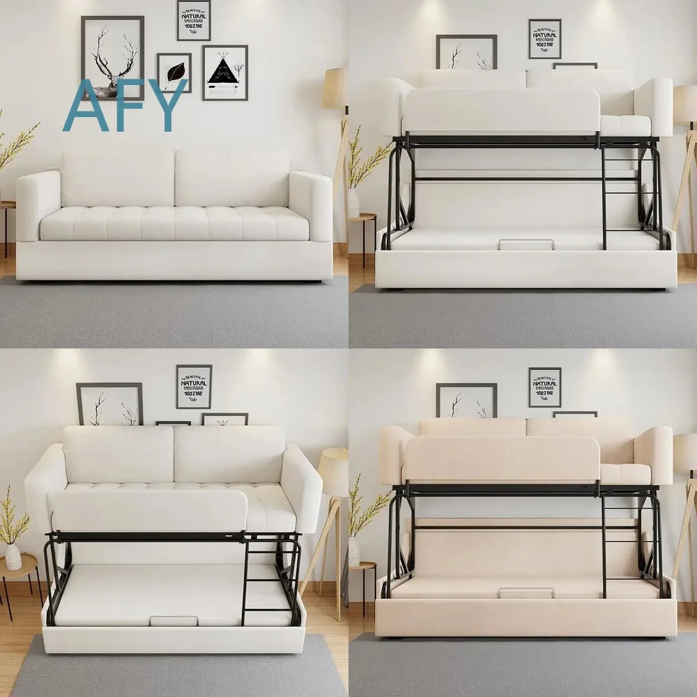 Premium Folding Sofa Bed for Small Apartments Multi Functional Dual Purpose Bunk Bed Frame Living Room Space Saving
