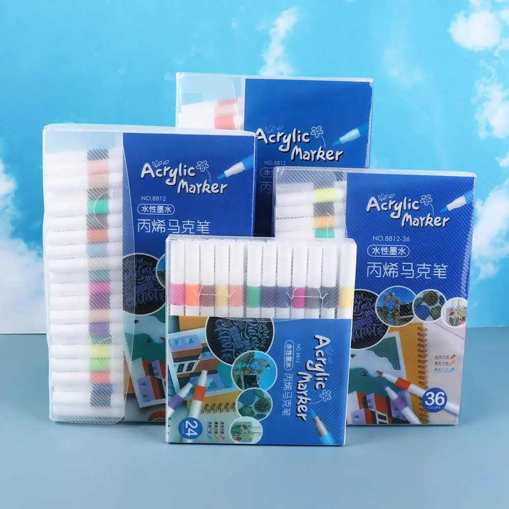 Non-toxic 12/24/36/48/60 Colors Marker Pens Drawing DIY Crafts Acrylic Paint Marker Set Graffiti Colorful Painting Pen