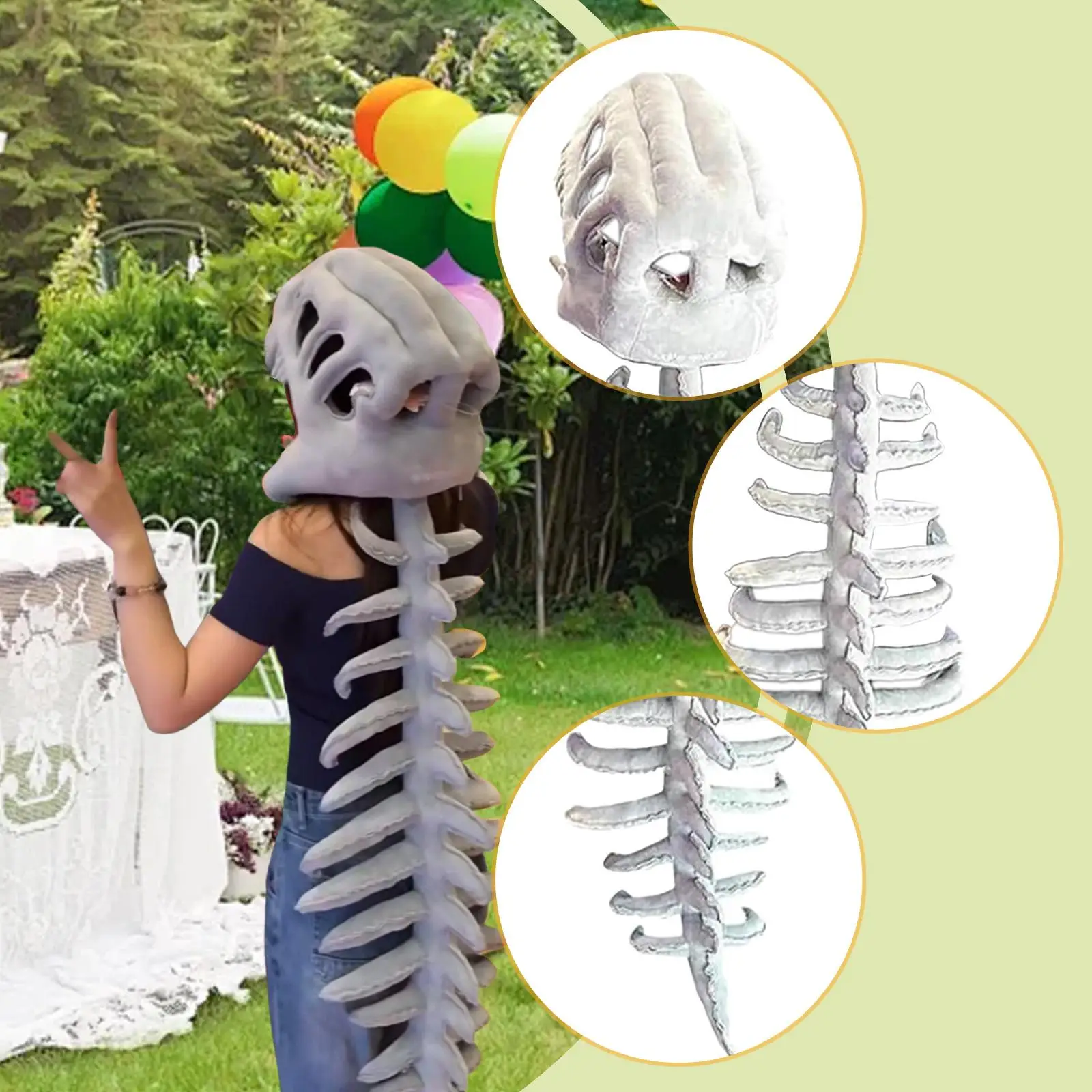 Conjunto de fantasia de esqueleto de dinossauro para apresentações de Natal e Halloween