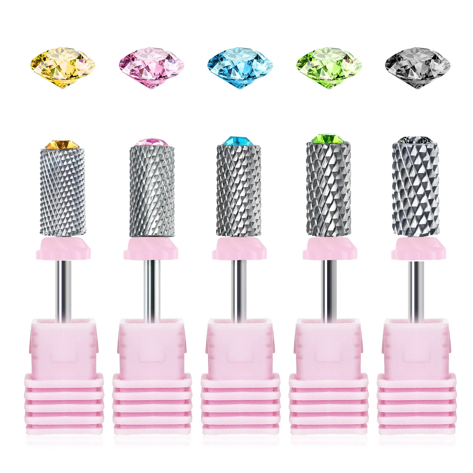 Tungsten Carbide Acrylic Nail Drill Bit Efile Electric File Machine Head Tip for Manicure Polishing Art Remove Gel 3/32" 2 Way