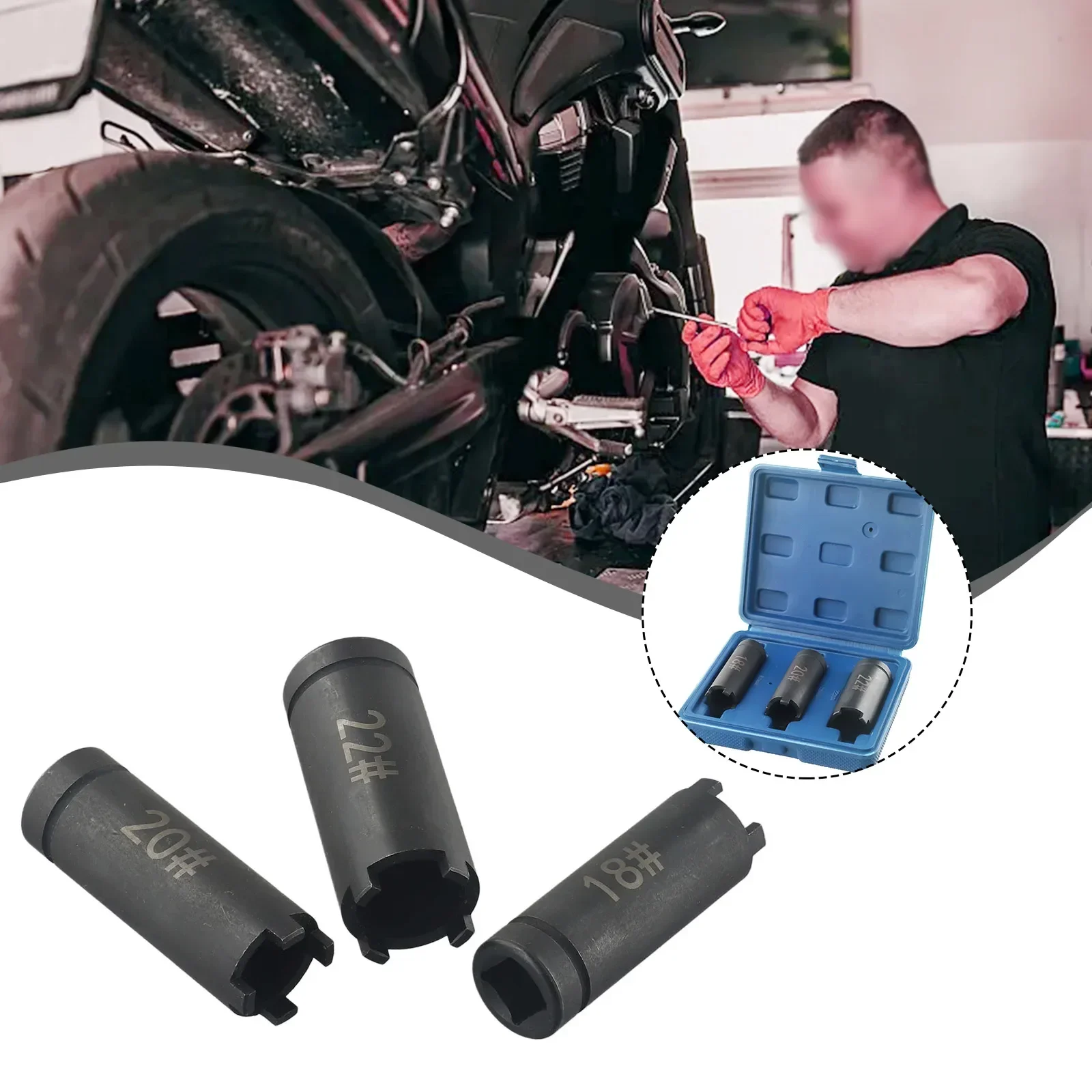 18mm 20mm 22mm Motorcycle Clutch Lock Spanner Nut Socket Wrenches for GY6 Engine Motorbike Lock Nut Dismantling Tools
