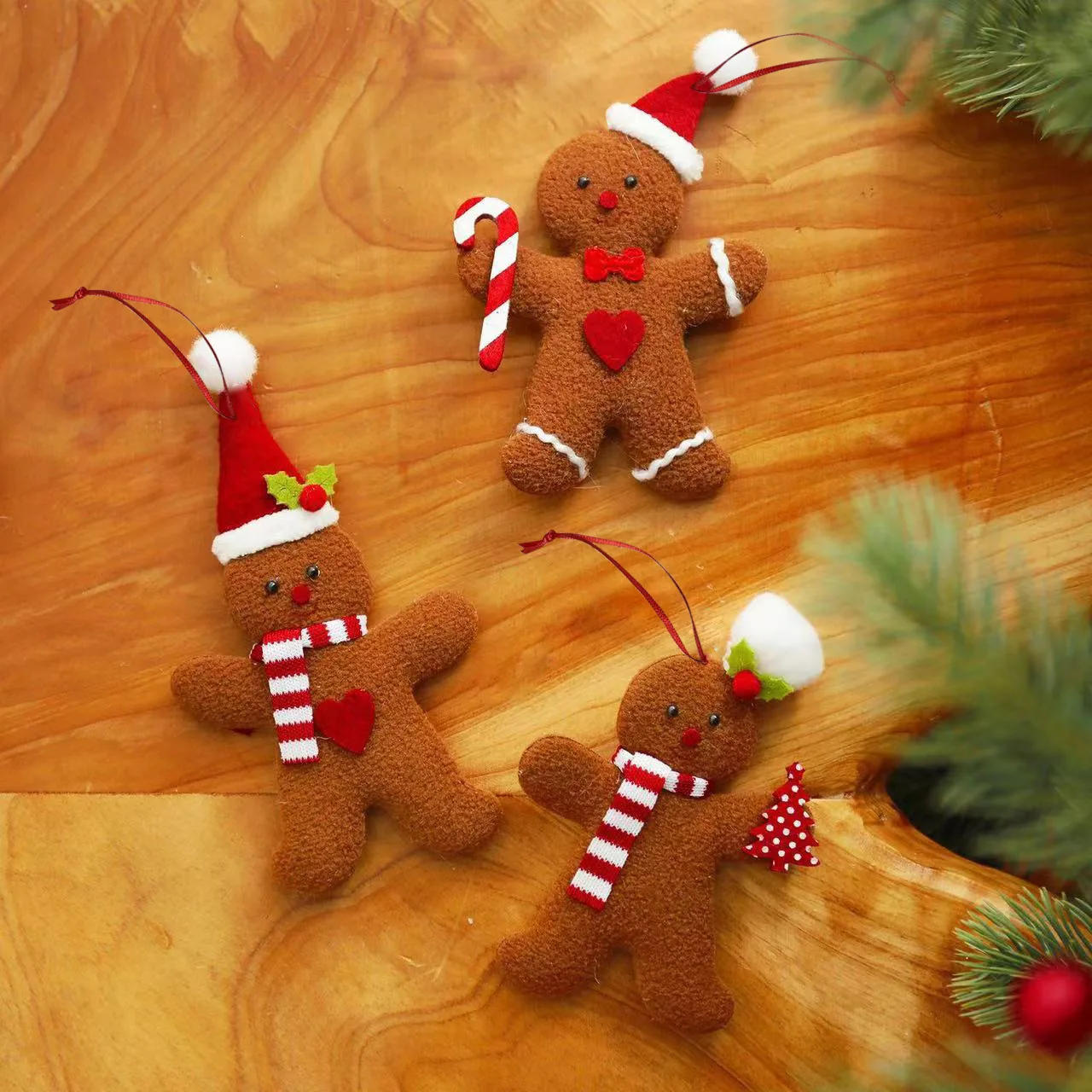 Christmas Decoration Gingerbread Man Doll Small Pendant Christmas Tree Accessories Pendant 3-piece Set