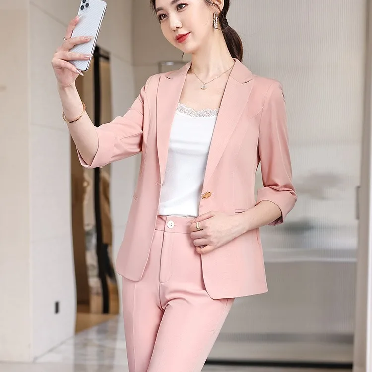 Plus Size 5XL Ladies Office Work Wear Blazers Spring Summer Formal Pantsuits for Women Career Interview Blazers Professional