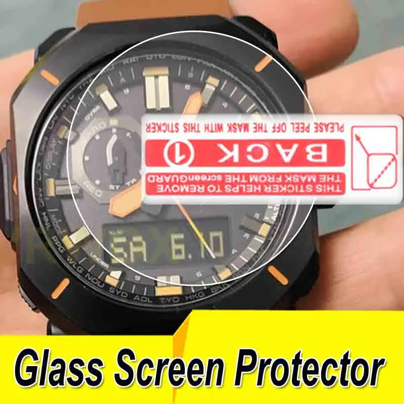 

2PCS Glass Screen Protector For Watch PRW-6900Y-3 PRW-6900Y-1 PRW-6900YL-5 GBX-100-2A GBX-100NS-4 ,2.5D Rounded Edges 9H