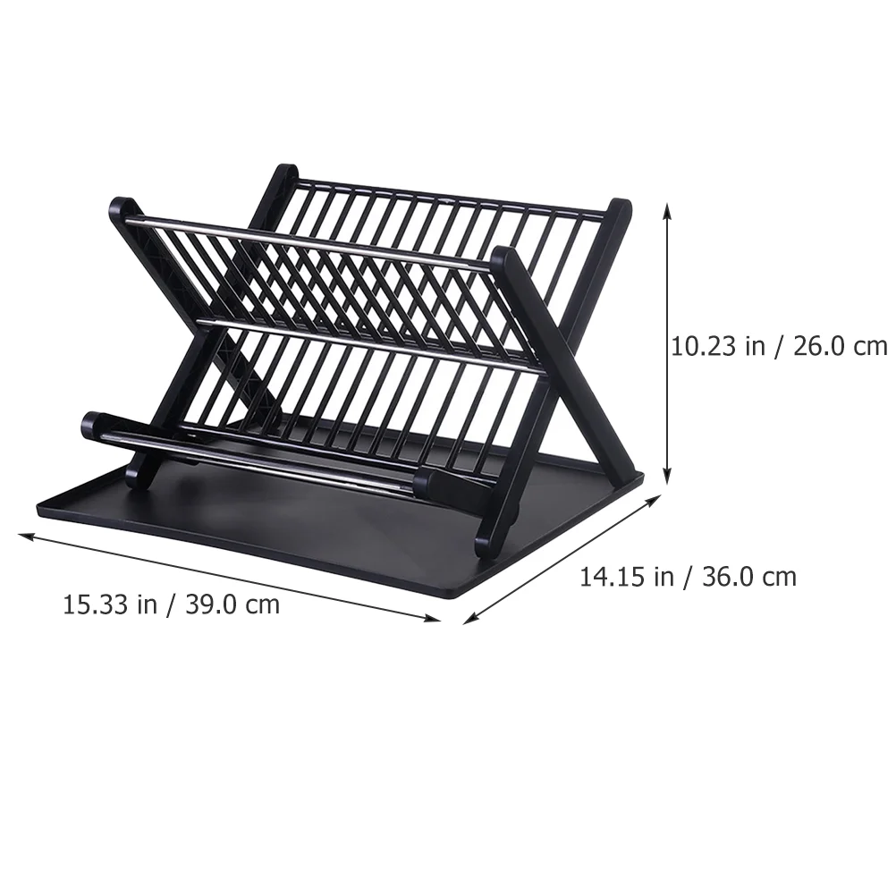 Dish Draining Rack Kitchen Tableware Drainer Clothes Drying Racks Sink Dryer Plated Pp Stainless Steel Folding