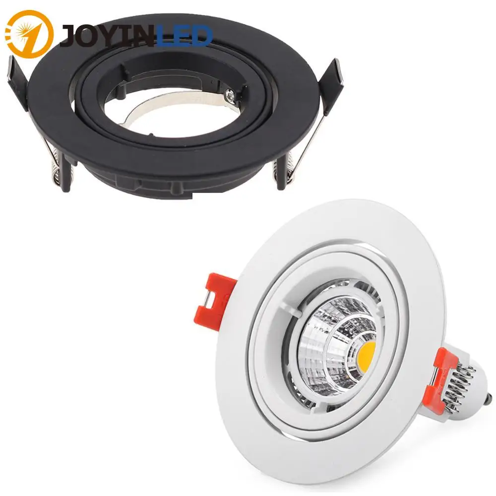 Hot Selling Recessed Adjustable Halogen Light Fixture White Black Color GU10 Led Spotlight Frame Round Housing For GU10 MR16