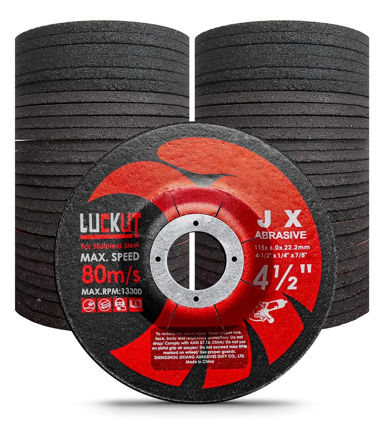 

4-1/2'' x 1/4'' x 7/8'' Grinding Wheels for Angle Grinders, Aggressive Metal Center, 50-Pack