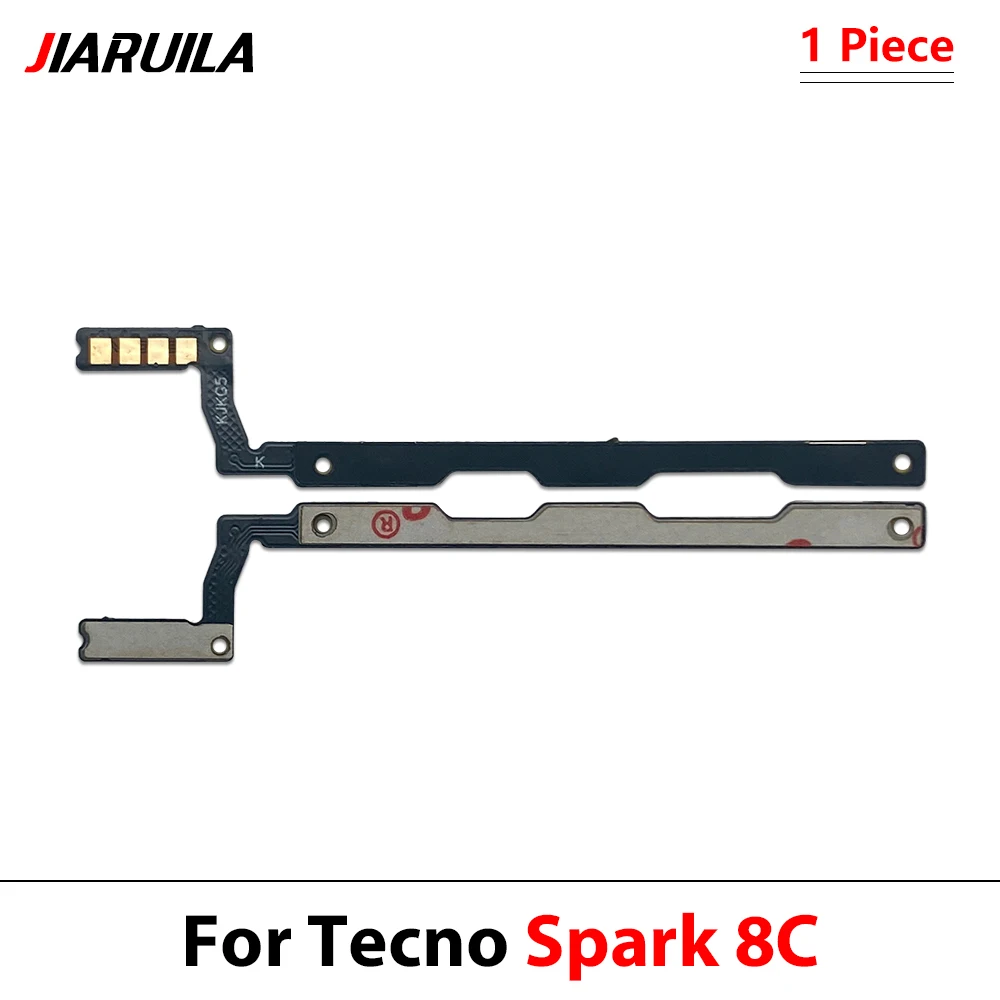 10Pcs For Tecno Spark Go 2023 Spark 20 Pro Plus Spark 6 Go Spark 20C 10C Volume Power Switch On Off Button Key Flex Cable