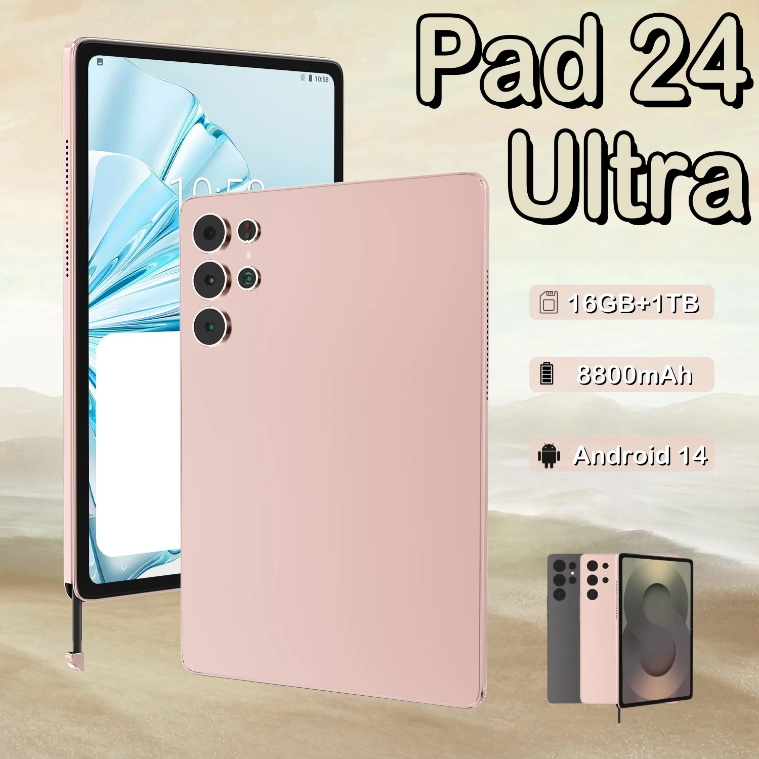 

2025 New original Tablet computer Pad 24Ultra Snapdragon 8gen3 13-inch Android 13.0 Dual 5G Network Bluetooth WiFi 16GB+1TB