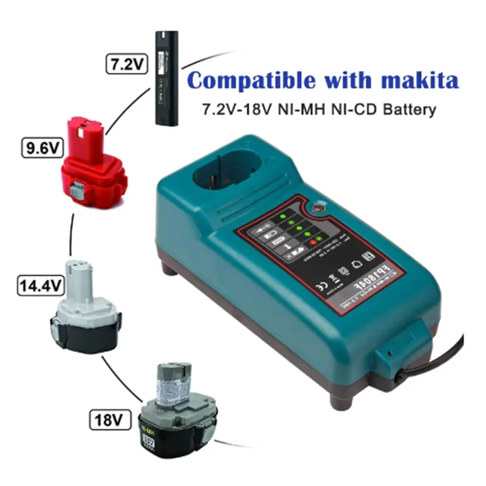 สำหรับ Makita ที่ชาร์จแบตเตอรี่สำรอง7.2V 9.6V 12V 14.4V 18V Ni-MH แบตเตอรี่ NI-CD DC1804 DC1414T DC1414F 9001 9100A
