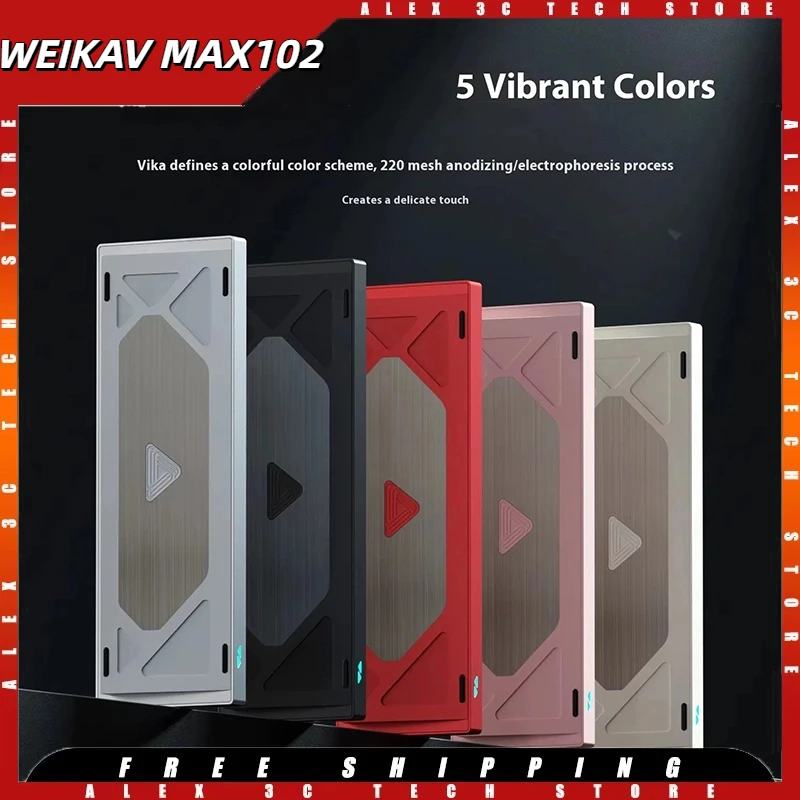 

WEIKAV MAX102 Mechanical Keyboard Kit Wireless Bluetooth Aluminum Gaming Customized 101 Key Kit QMK RGB With 10000mah Battery PC