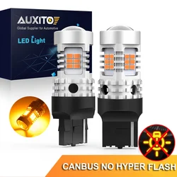 AUXITO 2x W21W WY21W LED Canbus T20 7440 7440NA LED Turn Signal Light Bulbs Error Free No Hyper Flash 26SMD Amber Yellow 12V LED