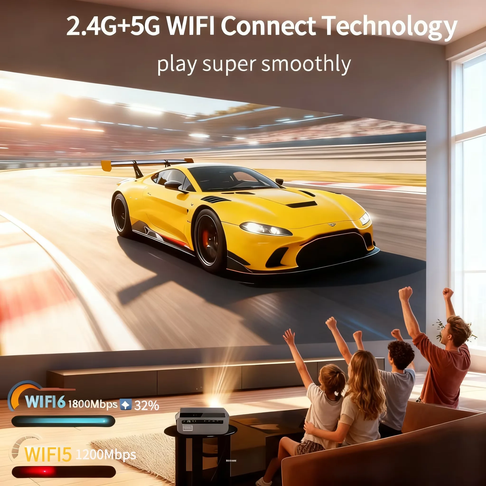 3500 ANSI 4K projektor filmowy auto focus keystone korekcja kina domowego 2.4 + 5G wifi bluetooth 1080P full hd HDR10 inteligent — zdjęcie 7