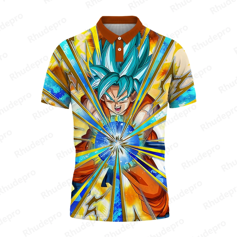 Nowa Cosplay koszulka Polo krótka japońskie Anime Goku Vegeta Super Saiya topy Hip Hop Tee męskie dziecięce 5XL Trend Y2k t-shirty