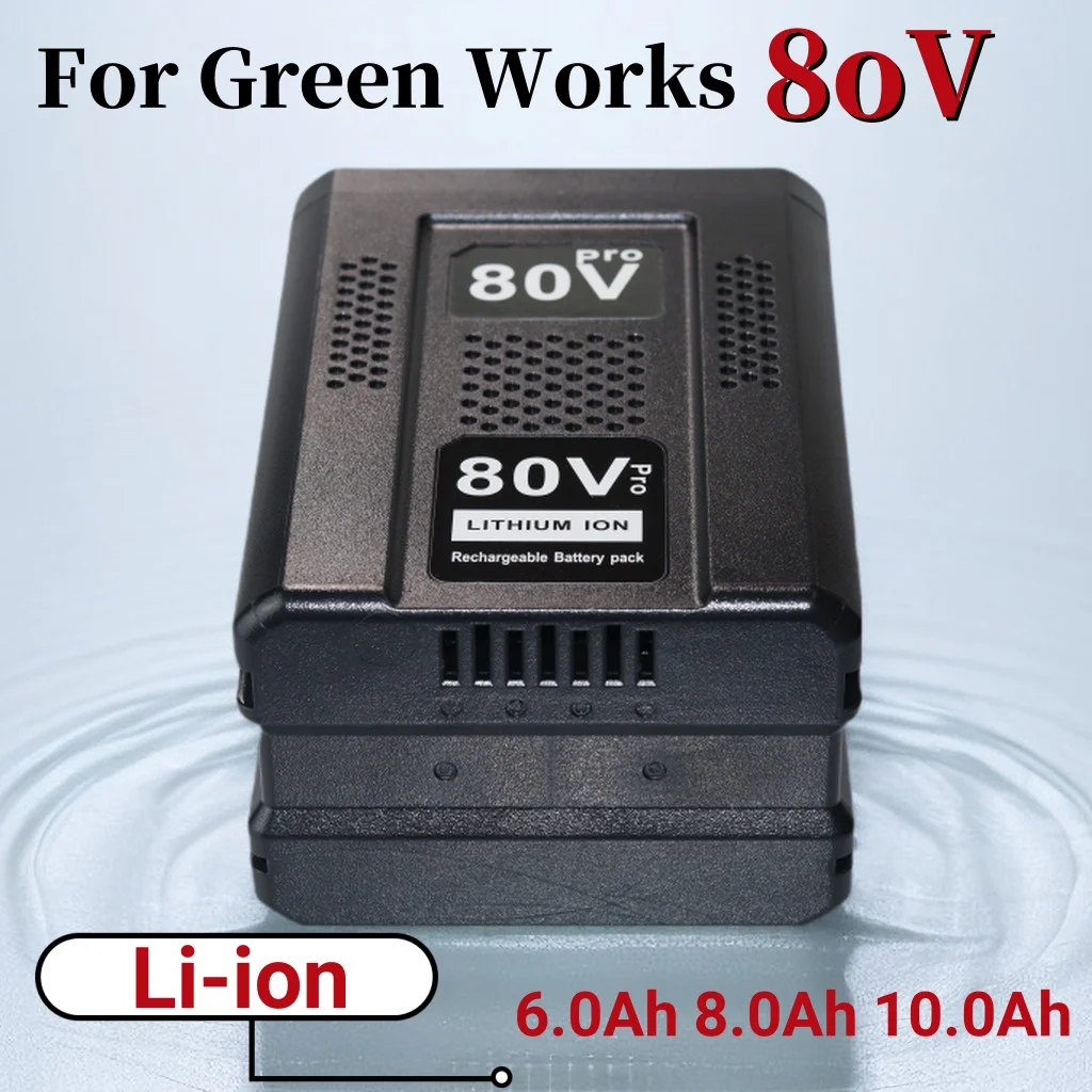 80V 6000/8000/10000mAh Li-Ion Rechargeable Battery For Greenworks Power Tool Battery Compatible GBA80250 GBA80400 GBA80500