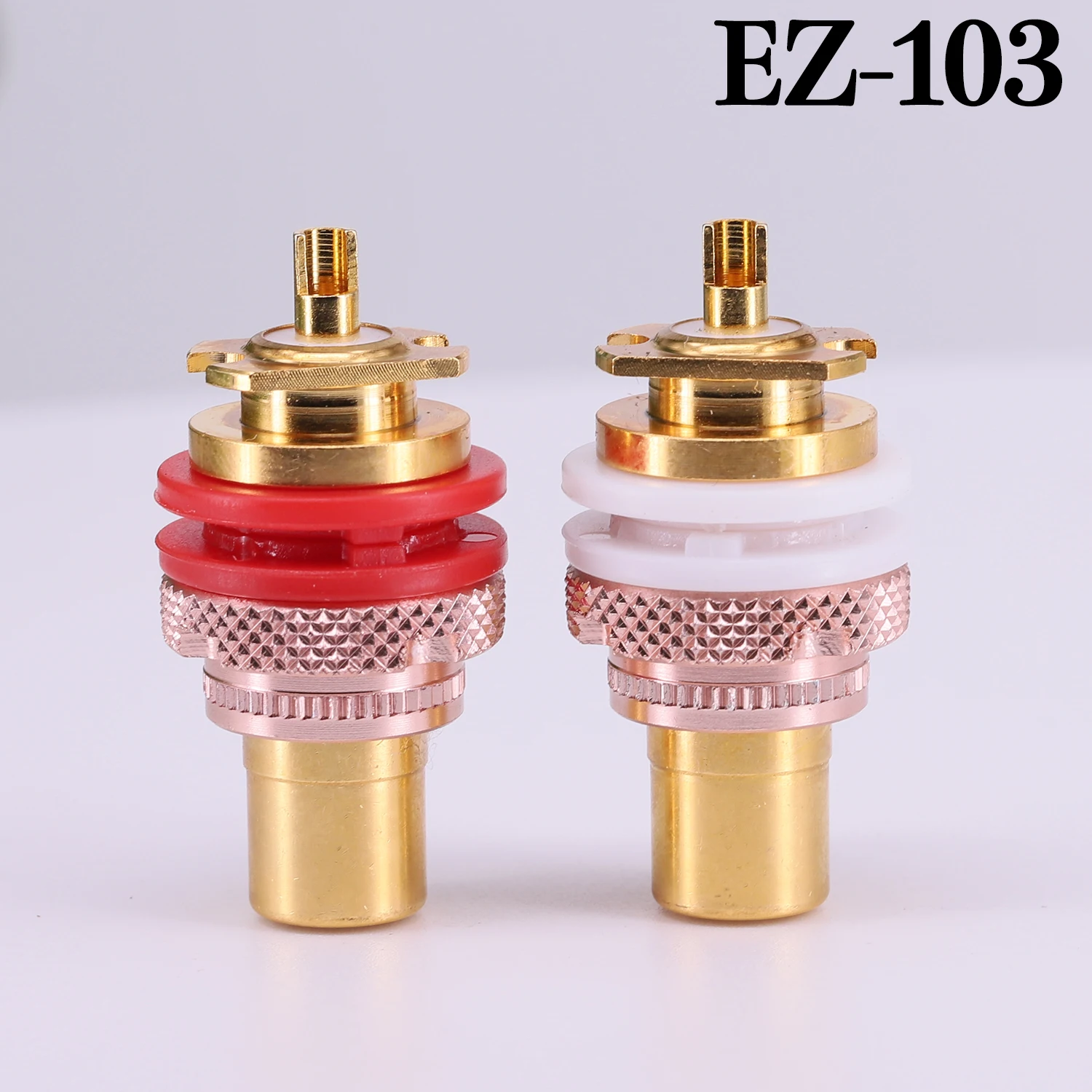 EIZZ 24K Gold Plated Brass RCA Jack Female Socket Connector For HiFi Audio Video TV CD AMP Signal Panel Chassis Mount EZ-103
