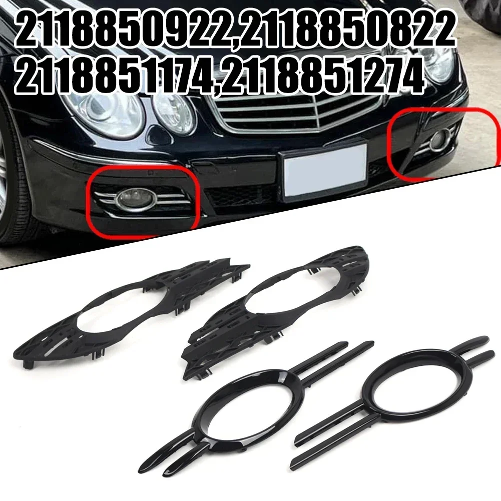 

Front Fog Light Fog Lamp Trim For Mercedes-Benz E-Class W211 E280 E300 E320 E350 E550 E63 Cover Grille Fog Light Frame
