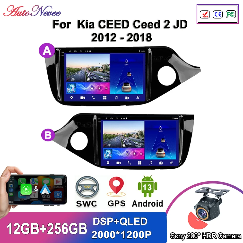 

Android 13 Multimedia For Kia CEED Ceed 2 JD 2012 - 2018 Car Player GPS Stereo Navigation Radio Screen No 2 Din DVD 5G WiFi BT