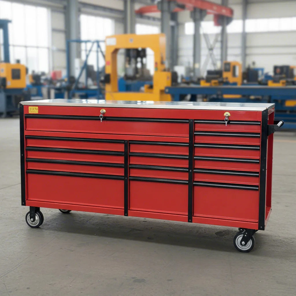 

15 Drawers Metal Tool Cabinet Durable Powder Coating OEM Lockable Workshop Trolley Garage Steel Storage Large Capacity Tool Cart