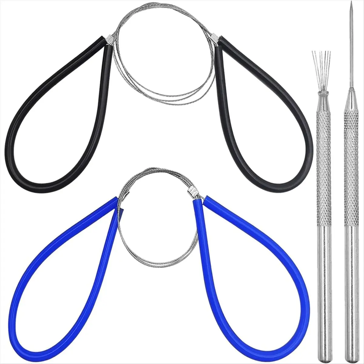 【2026 TOP Global】▼△◑2 Pcs Clay Cutter Wires +1 Clay Ceramic-Needle +1 -Wire Texture Detail Tools,Steel Cutters Wire Kit,for Scul